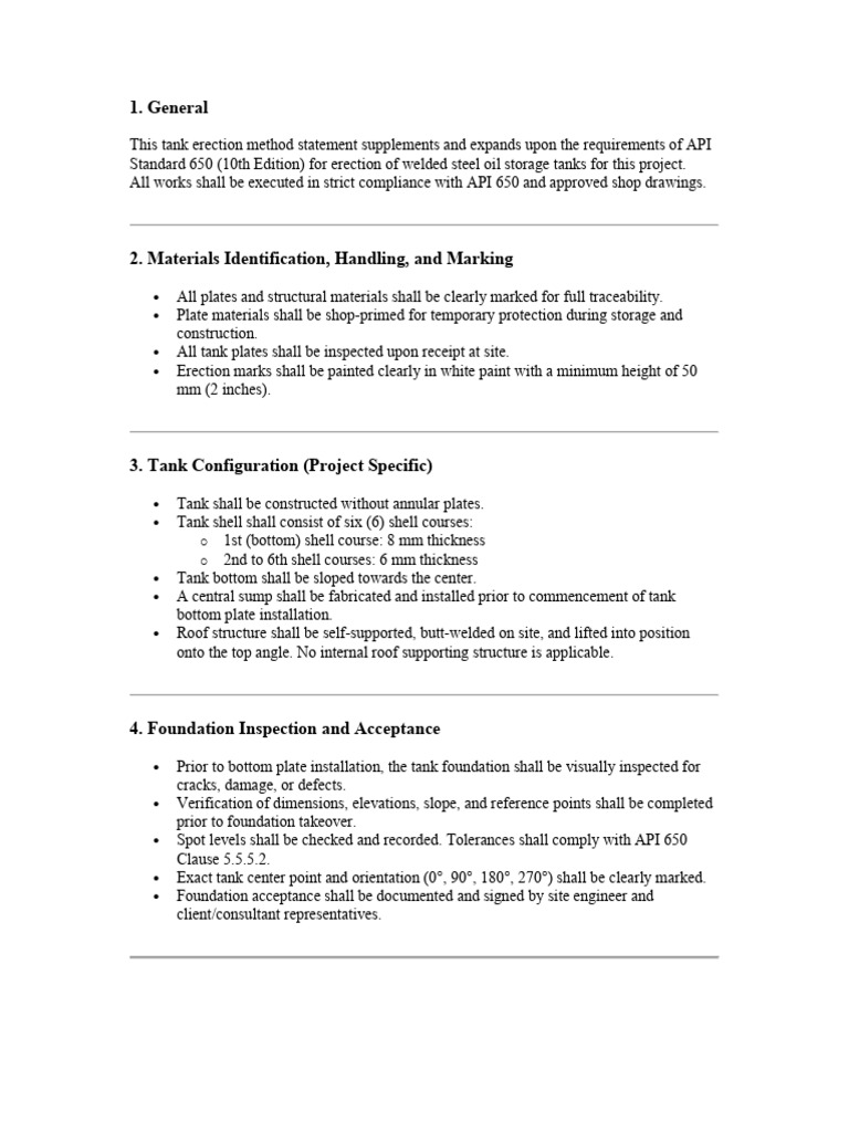 Method Statement of Erection | PDF | Welding | Construction