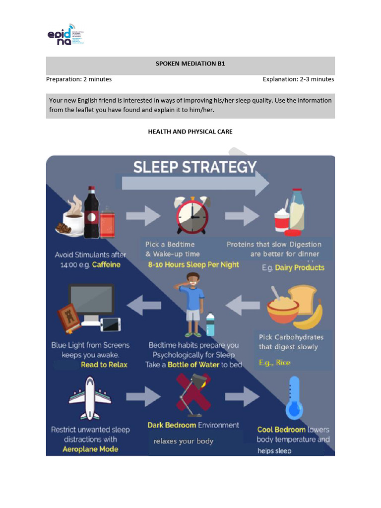 B1MO Health and Physical Care - Sleep Strategy | PDF