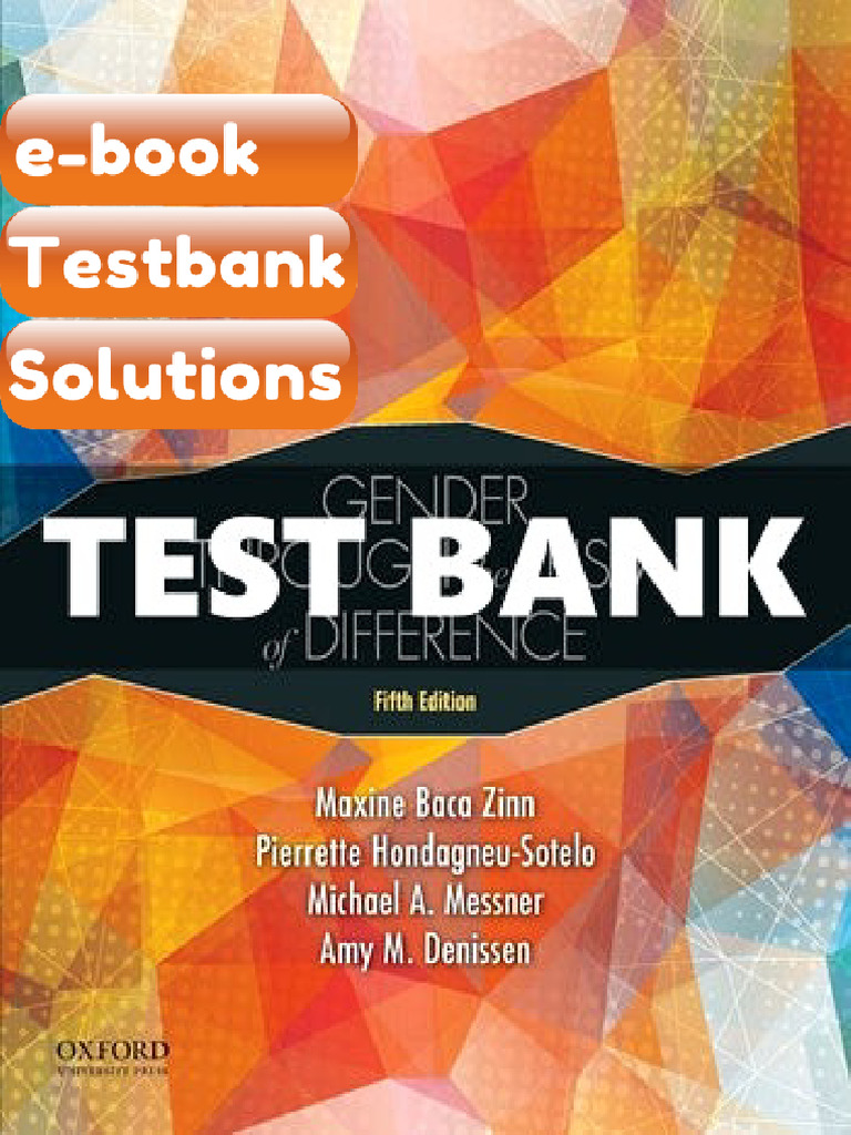 Testbank Gender Through The Prism of Difference 5th Edition Zinn ...