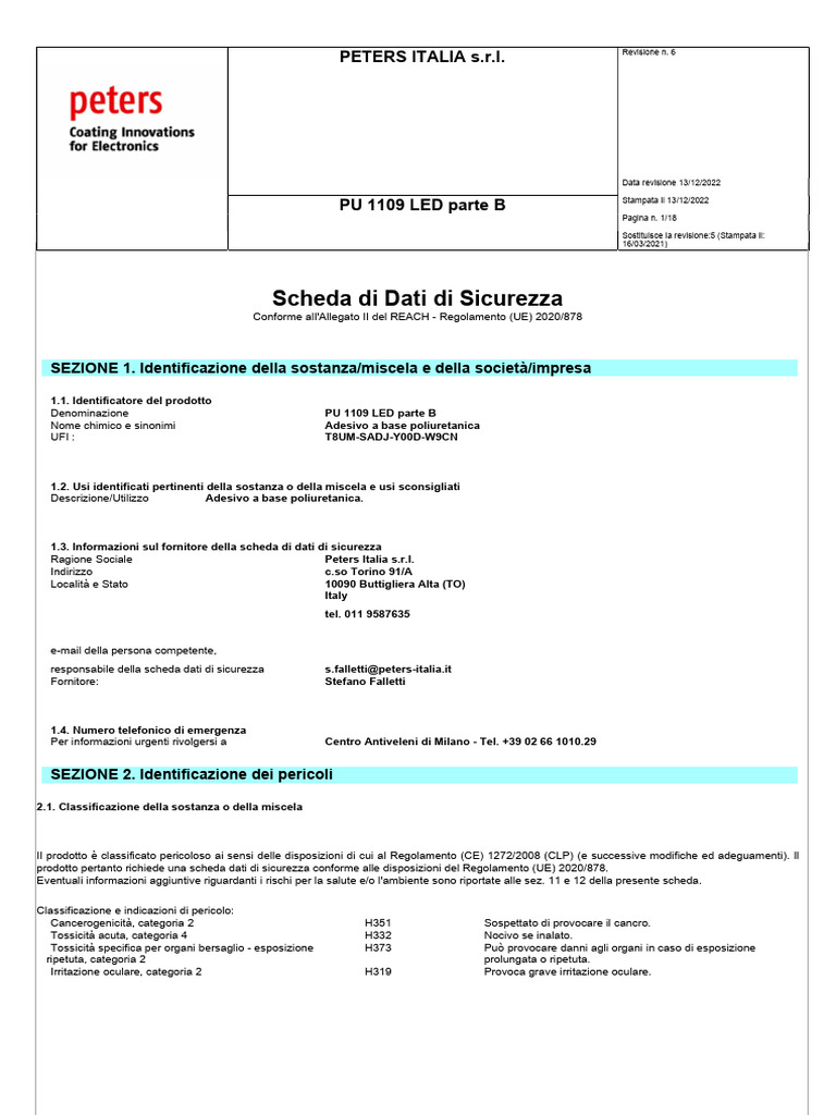 Msds Pu 1109 Led - B - It | PDF