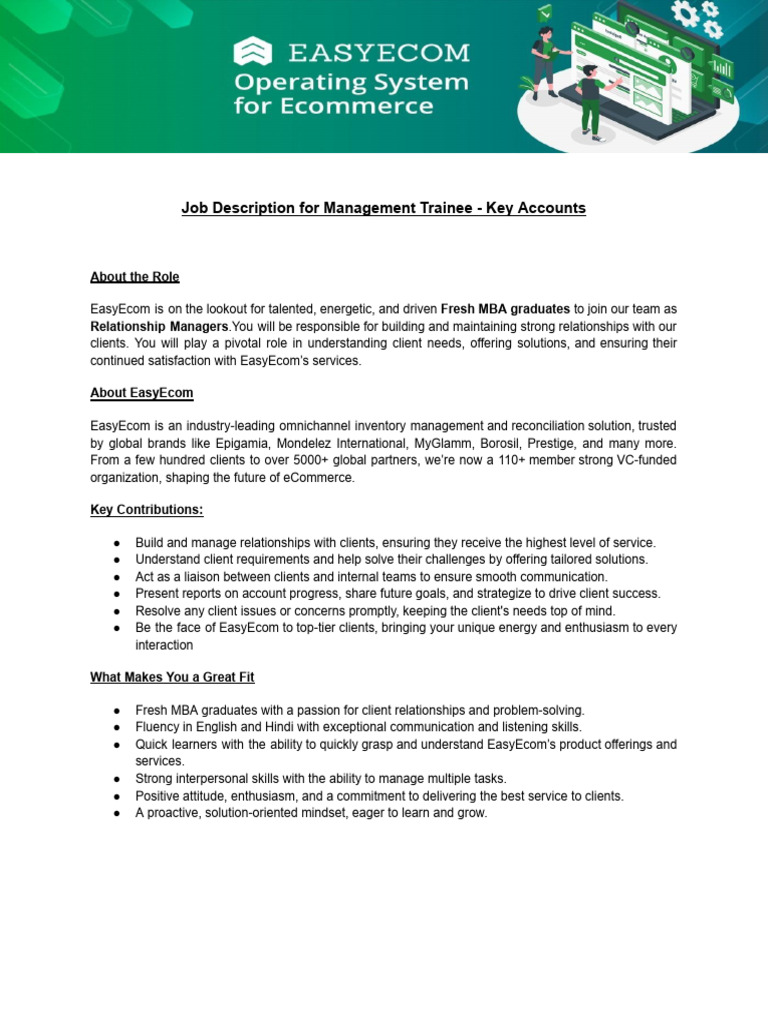 JD - MT-Key Account Management | PDF | Leadership | Cognition