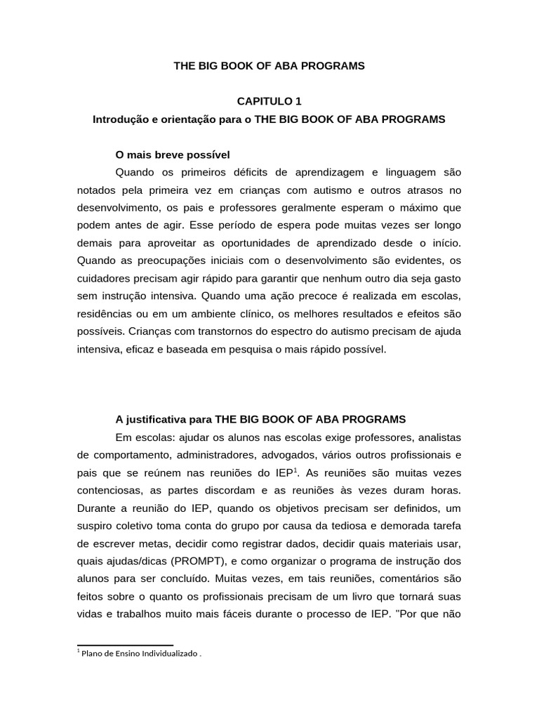 The Big Book of Aba Programs Geral 240223 | PDF | Aprendizado ...