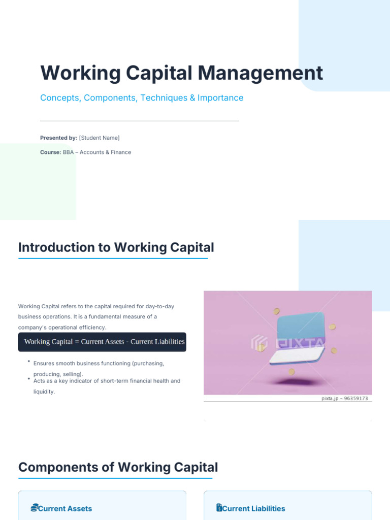 Working Capital Management | PDF | Working Capital | Inventory