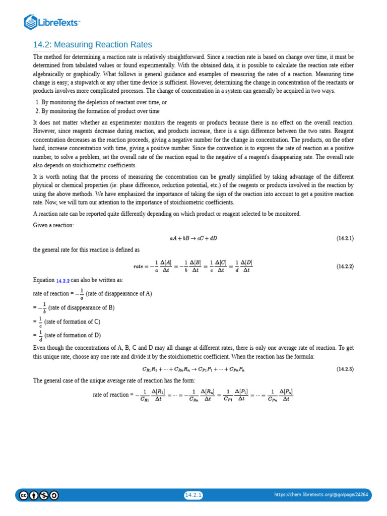 14.02 Measuring Reaction Rates | PDF | Reaction Rate | Chemistry