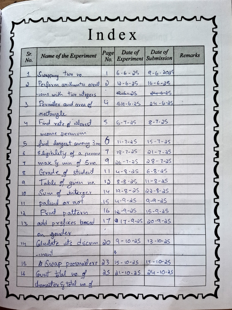 CS Record Index (1st Year) | PDF