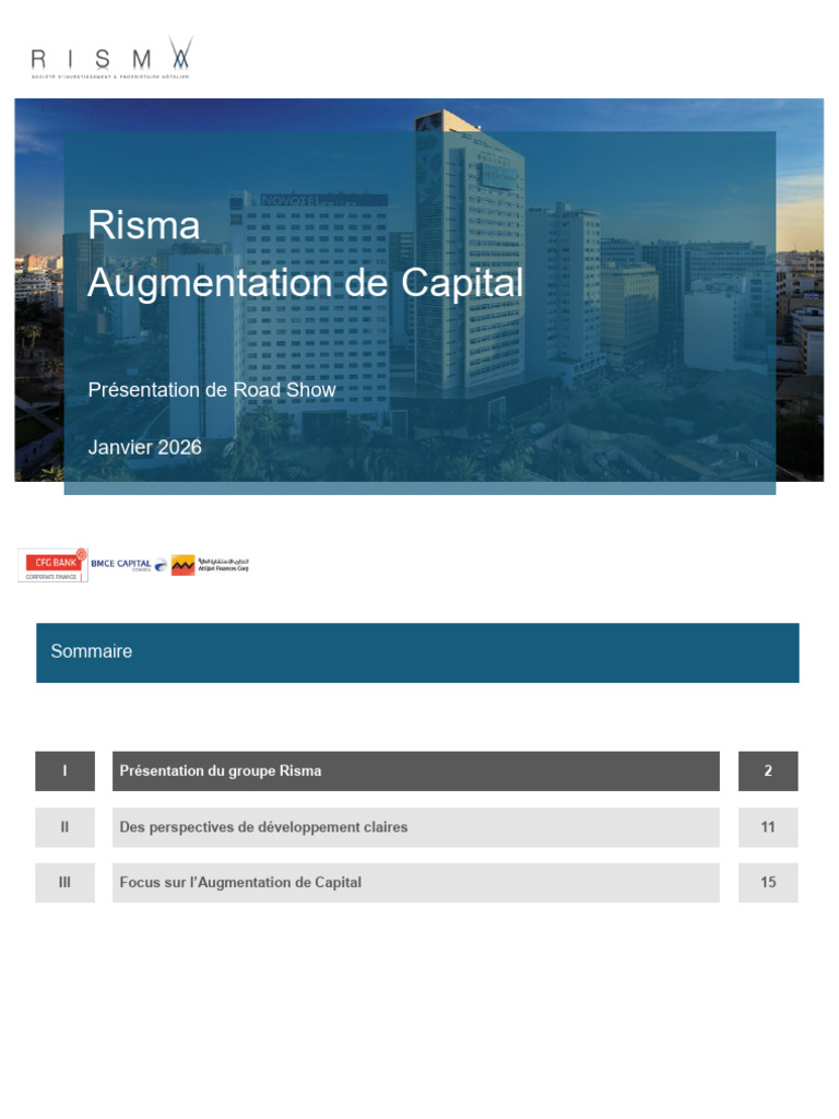 Projet Sky (Risma) - Roadshow VAnalystes | PDF | Maroc | Tourisme