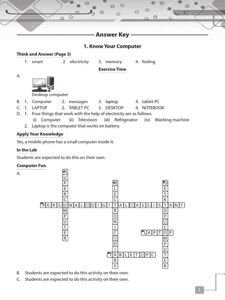 C2 C.sci - Answerkeys | PDF | Computer Architecture | Computer Hardware