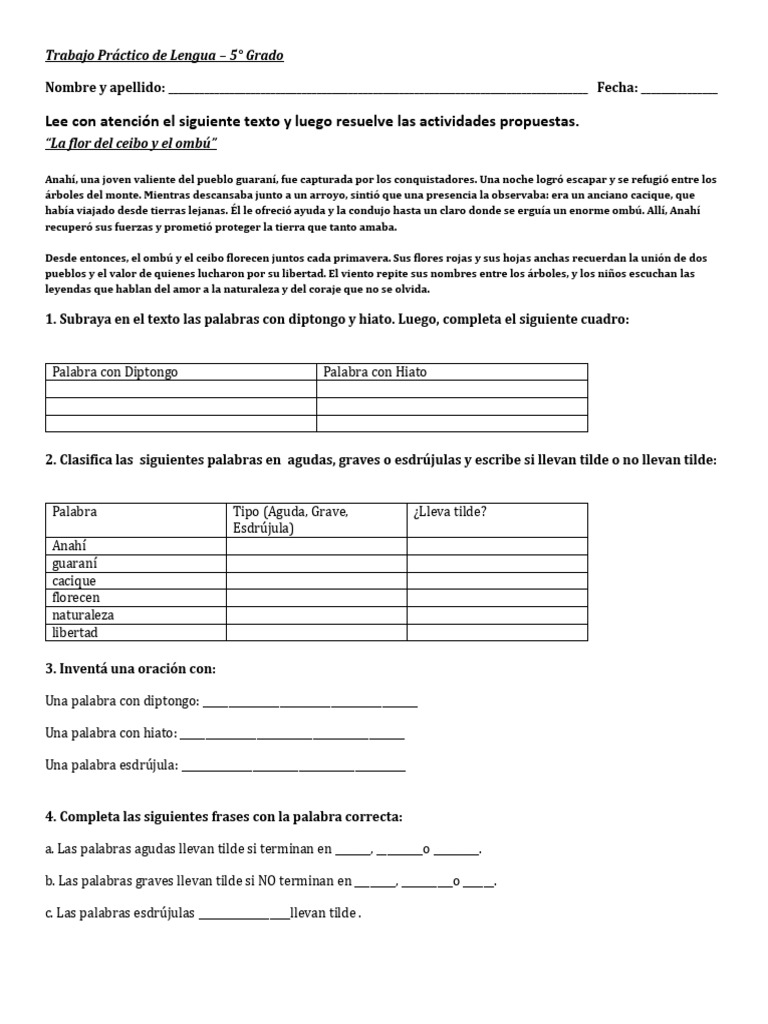 Trabajo Practico Reglas de Acentuacion. | PDF | Fonética | Voz humana