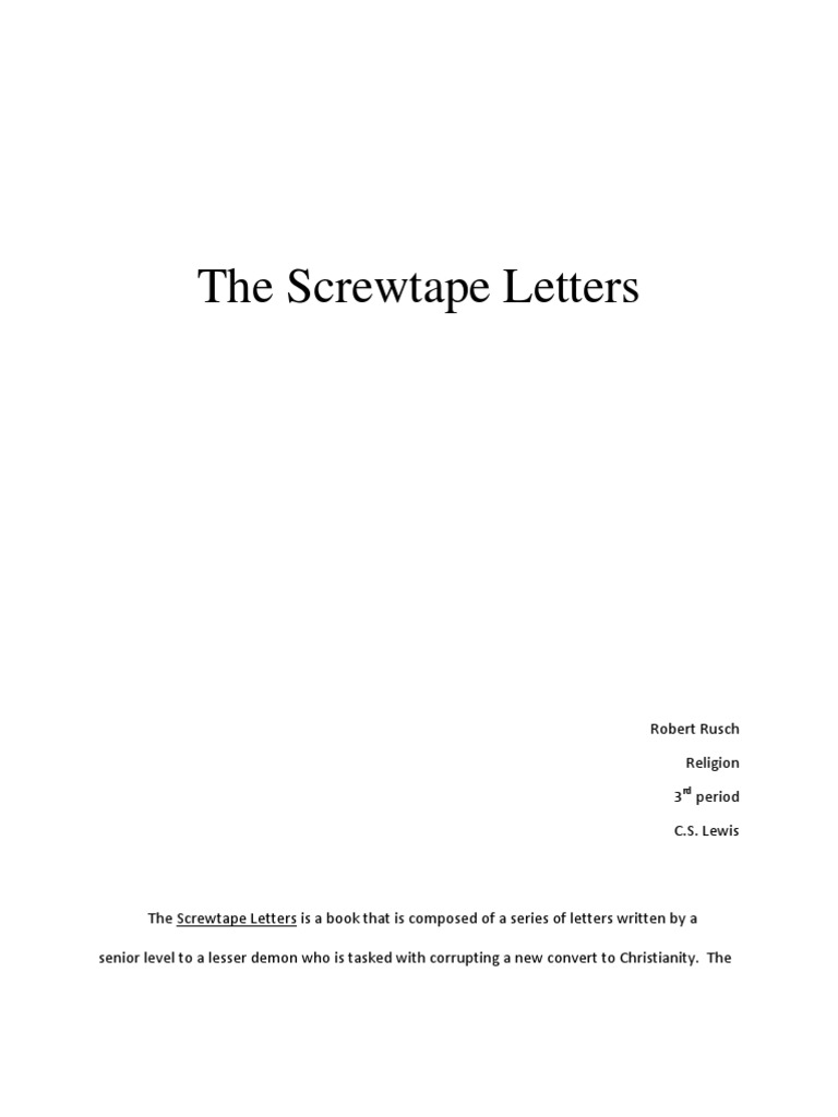 The Screwtape Letters PDF