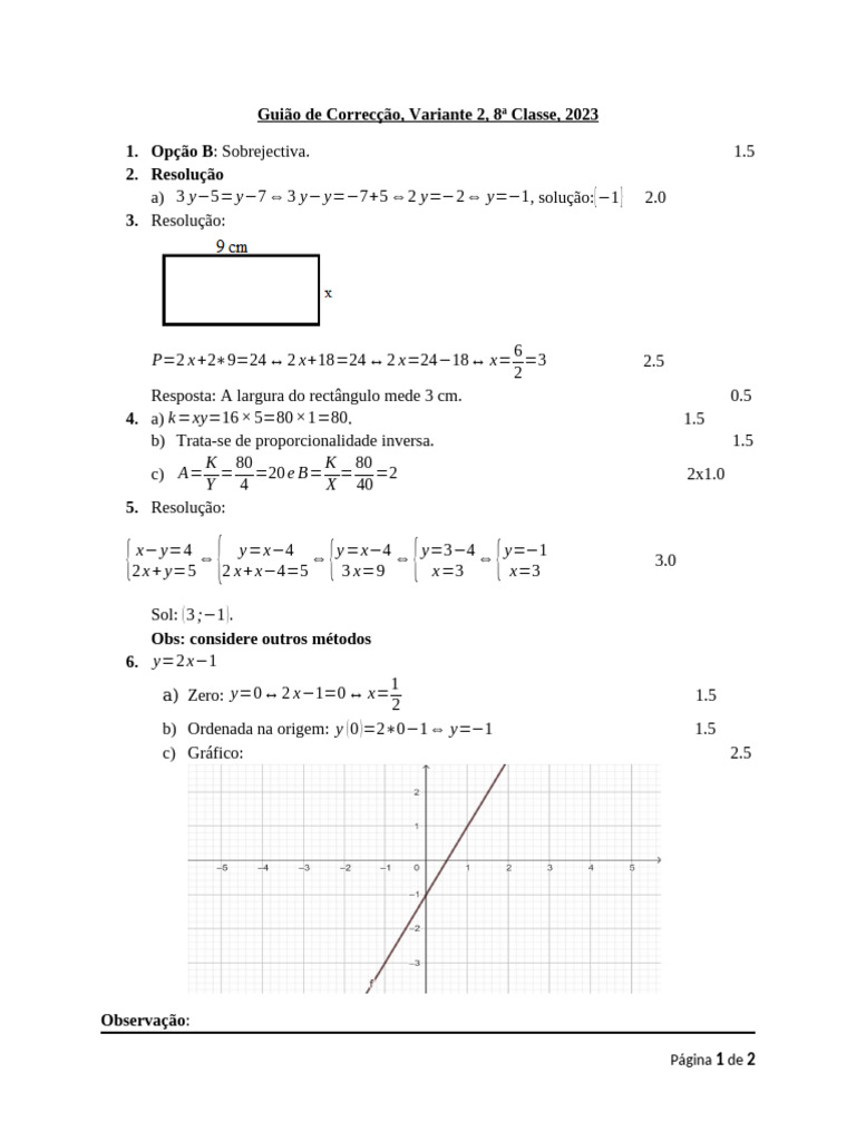 Guiao V2 8 Classe | PDF