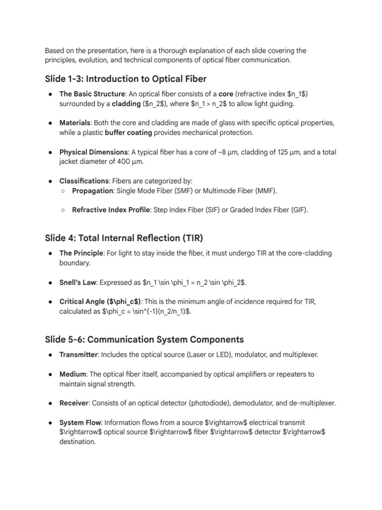 Optical Fiber Communication Explained | PDF | Optical Fiber | Optics