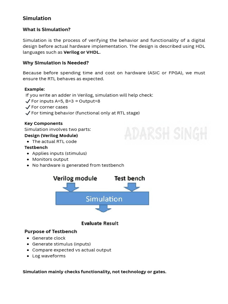 Simulation, Synthesis Verilog Data Types | PDF | Field Programmable ...