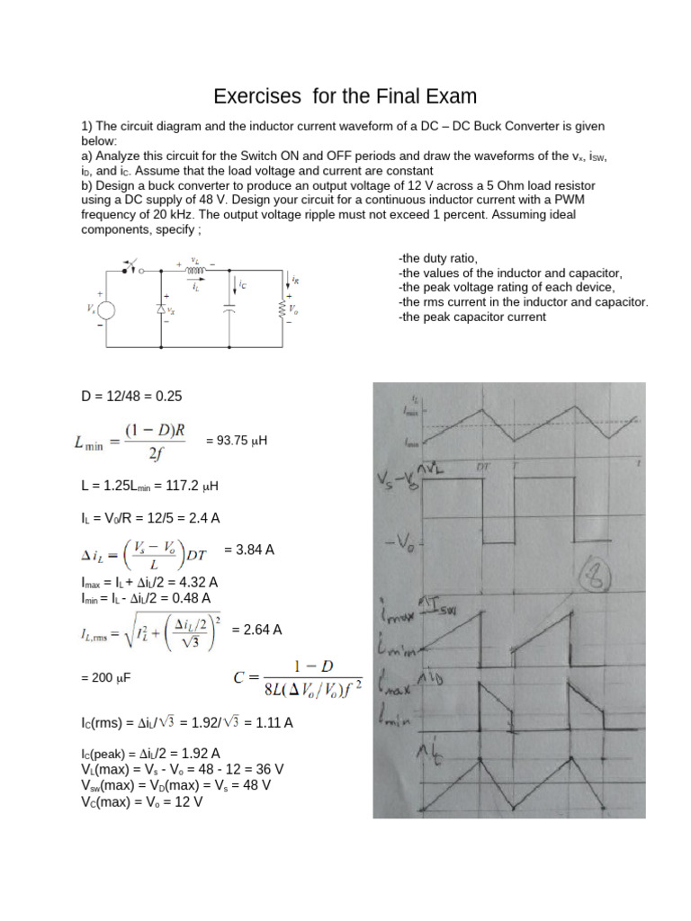 Exercises For The Eee 427 Final Exam | PDF | Electrical Network | Power ...