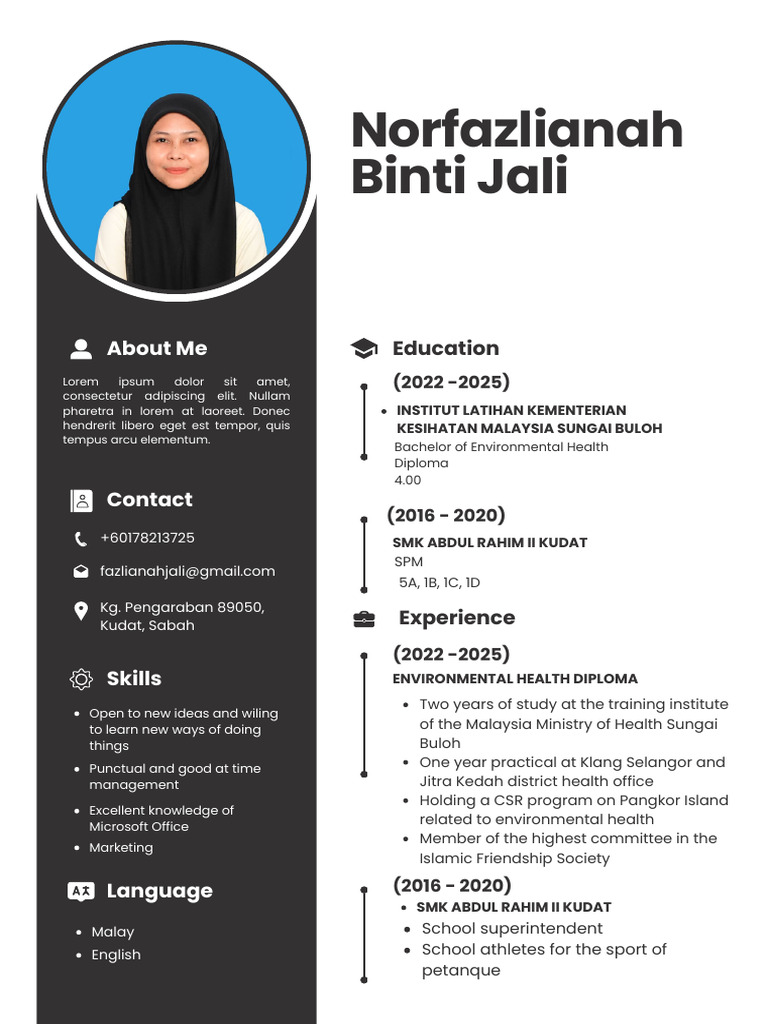 Modern Minimalist CV Resume | PDF