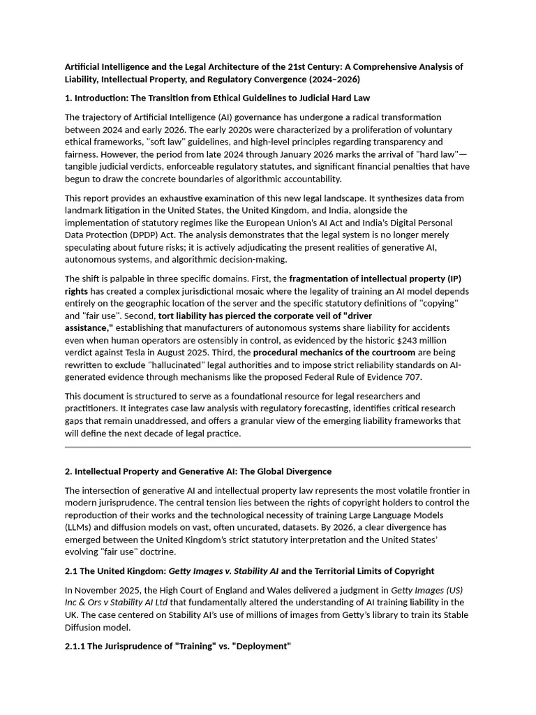 Artificial Intelligence and The Legal Architecture of The 21st Century ...