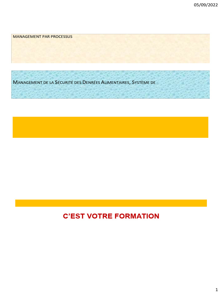 Cours Management Par Processus Septembre 2022 | PDF | Management de la ...