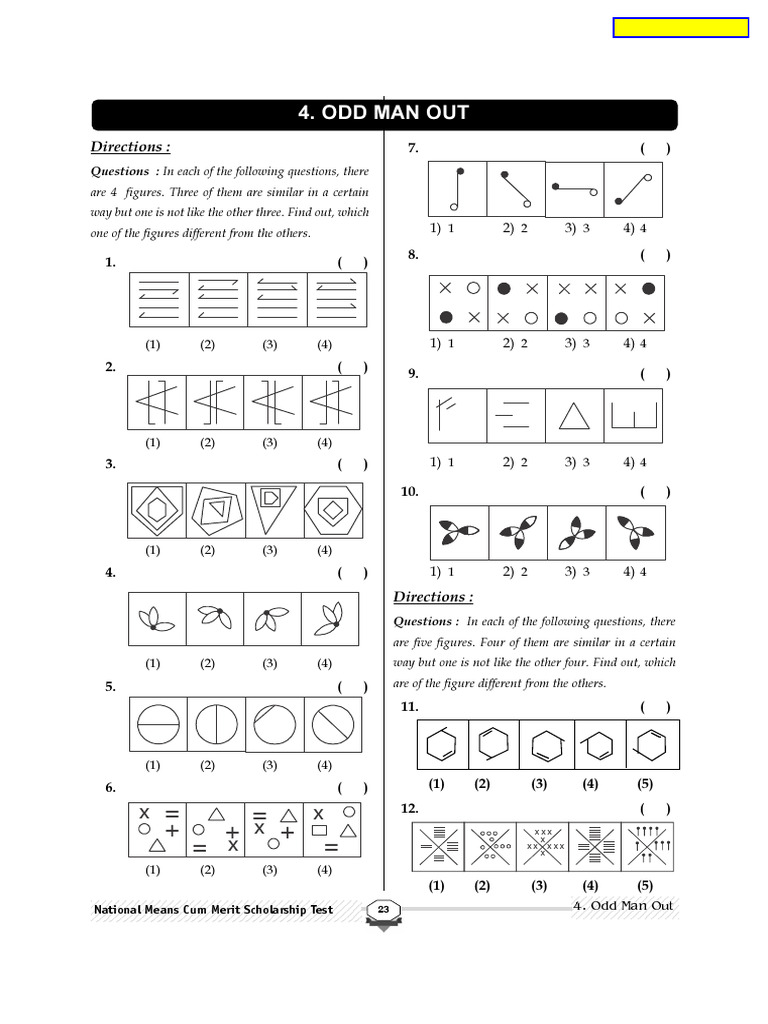 NMMS EM _ Mental Ability 4 | PDF | Chess Theory | Chess
