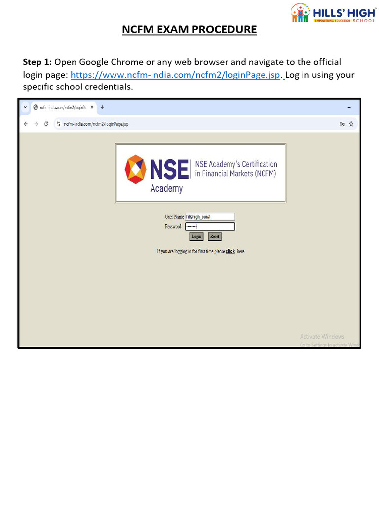 NCFM Exam Procedure | PDF