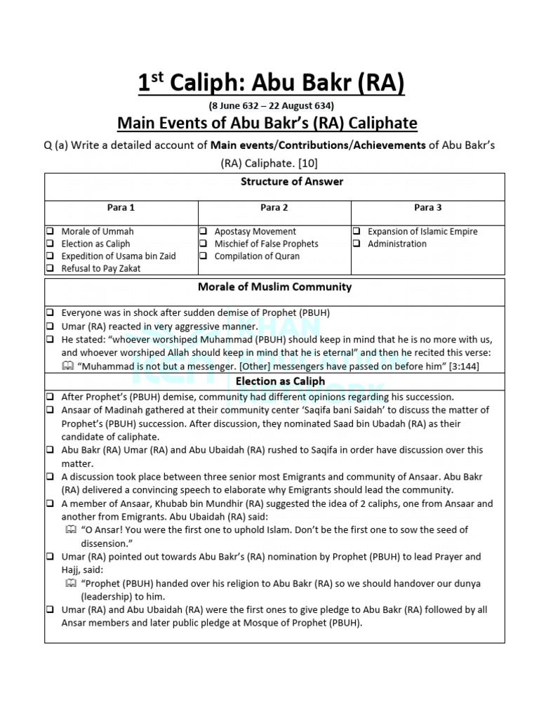 Paper 2 Notes | PDF | Prophets And Messengers In Islam | Umar