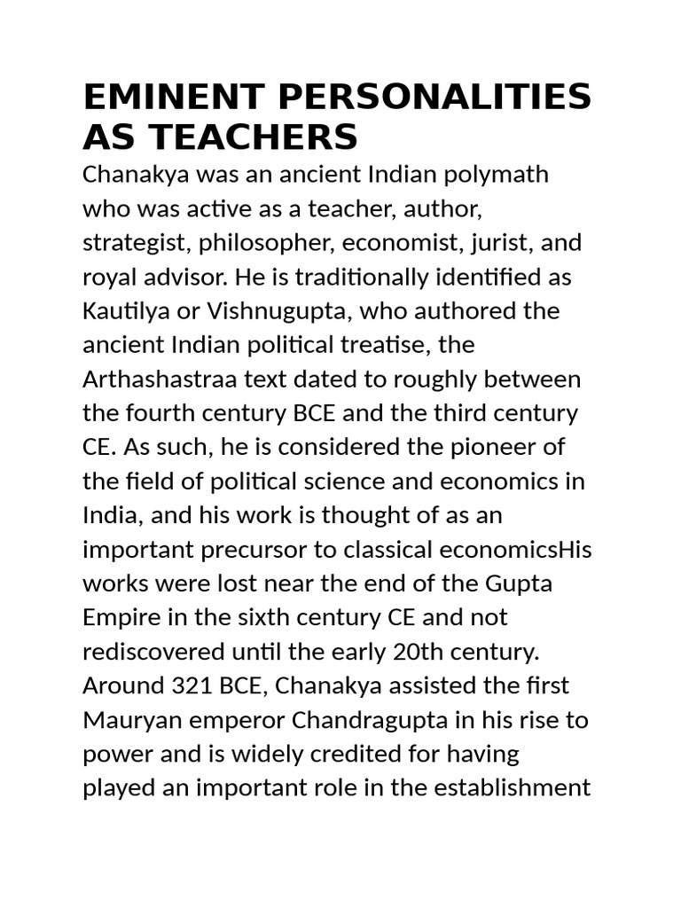 Curated visual reference: Fresh Look at Eminent Personalities As Teachers
