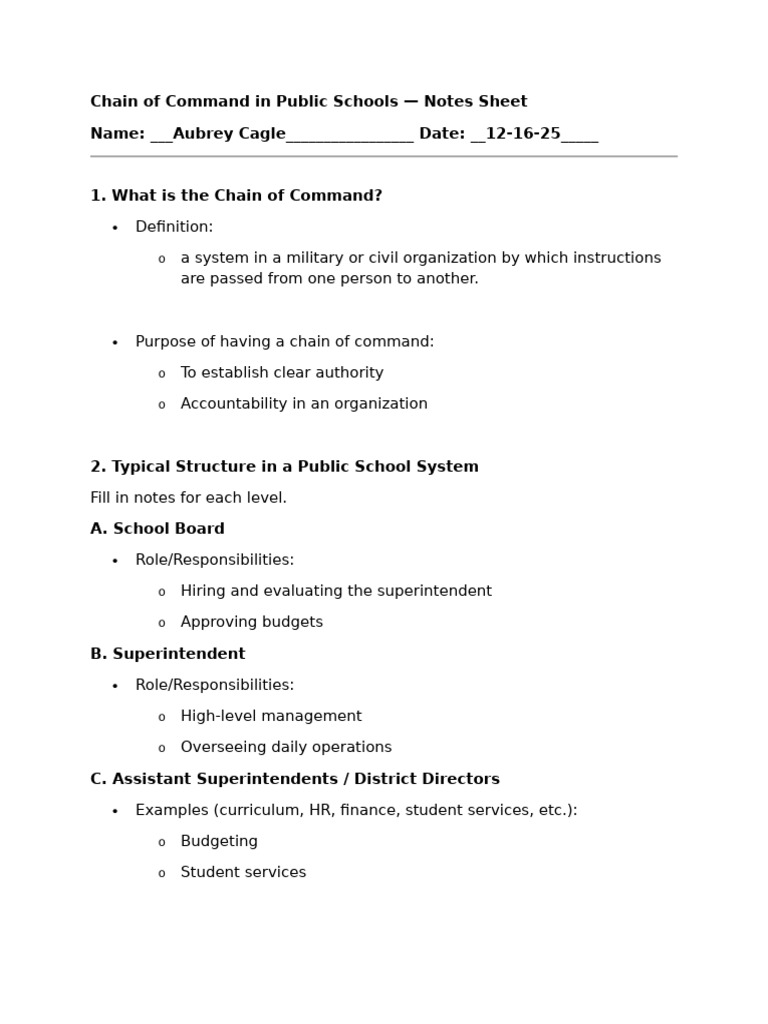 Chain of Command in Public Schools-1 | PDF | Teaching | Learning