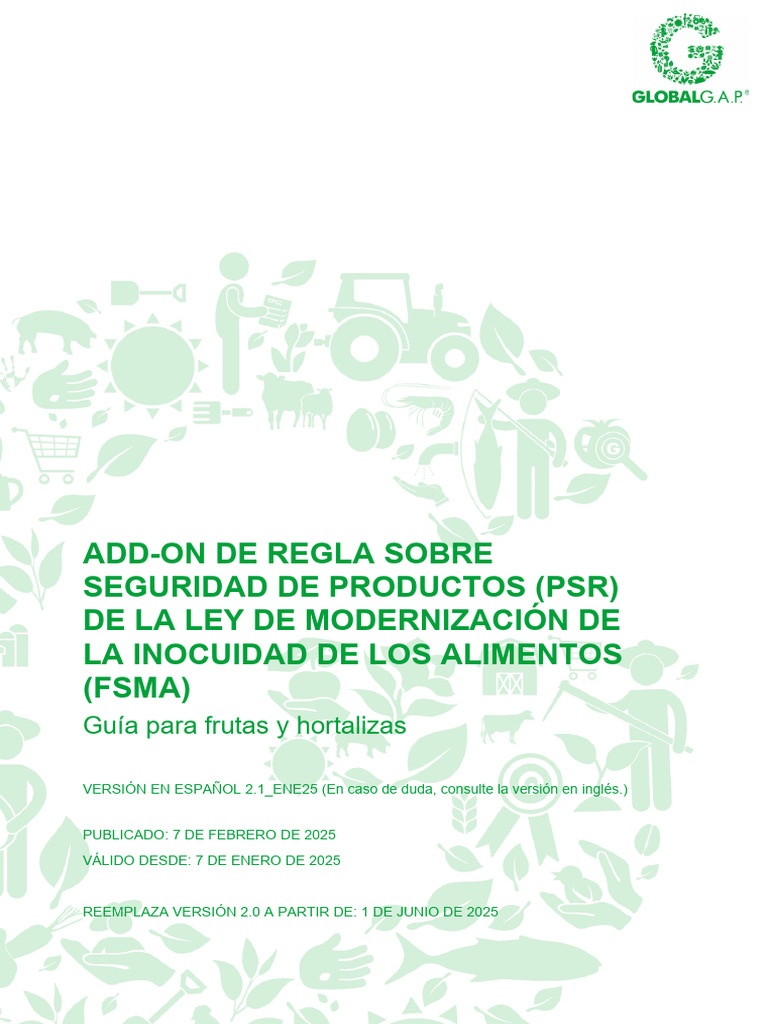 250207_GG_FSMA_PSR_add-on_guideline_ | PDF | Agua | Compost