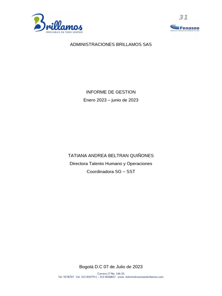 Informe de Gestion - 2023 | PDF