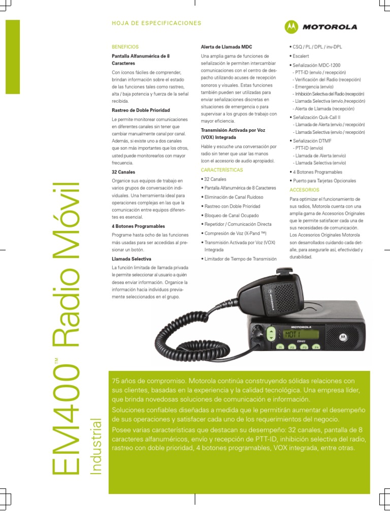 EM400 | PDF | Frecuencia ultra alta | Señalización (Telecomunicaciones)