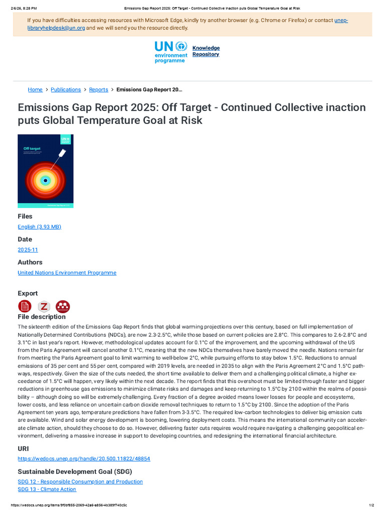 Emissions Gap Report 2025_ Off Target - Continued Collective Inaction ...