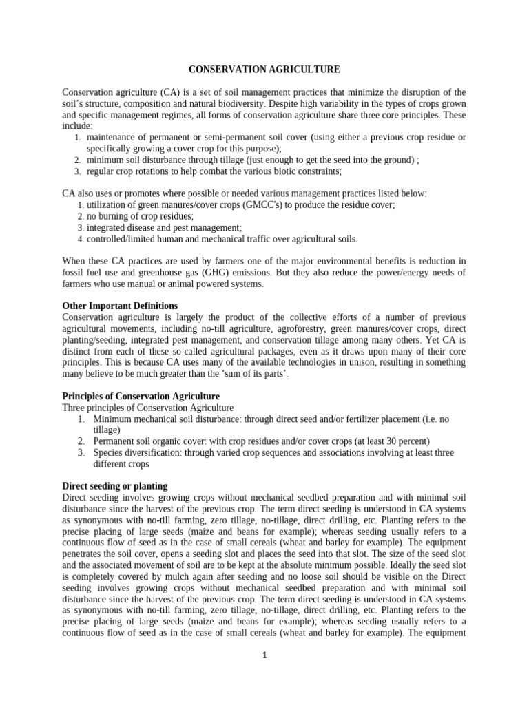 Conservation Agriculture - A K PATRA - Revised | PDF | Crop Rotation ...
