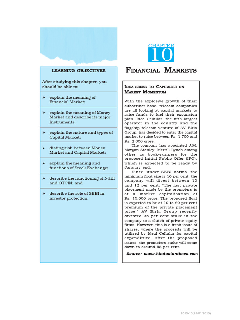 Financial Market | PDF | Securities (Finance) | Finance & Money Management