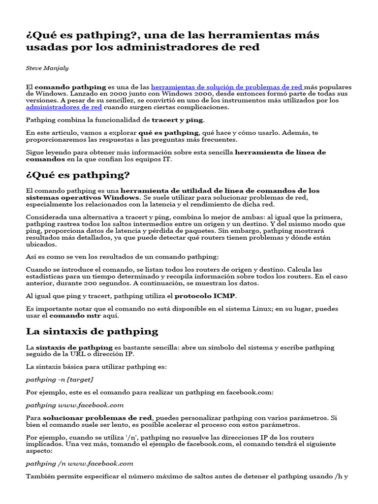 ¿Qué Es Pathping - , Una de Las Herramientas Más Usadas Por Los ...