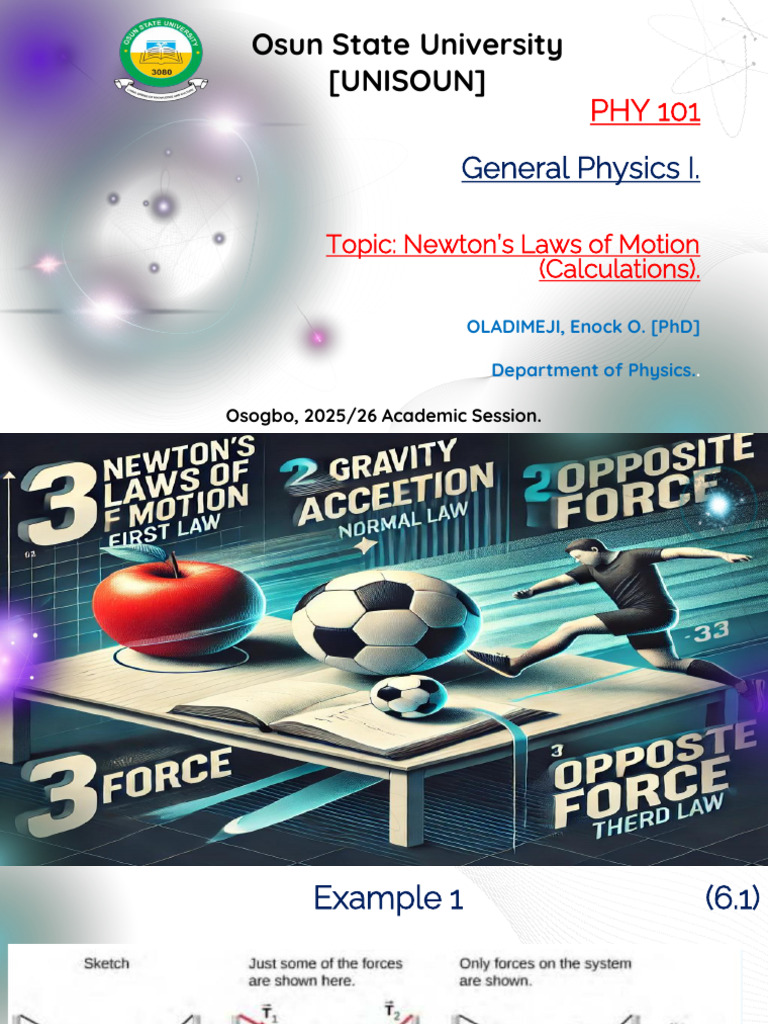 PHY 101 General Physics Newton Laws Claculations | PDF