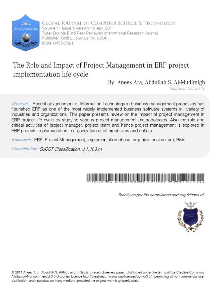 The Role and Impact of Project Managemen | PDF | Project Management ...