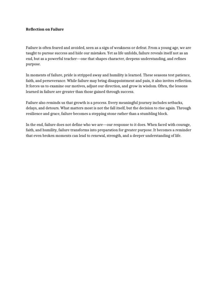 Reflection On Failure Legal Size | PDF