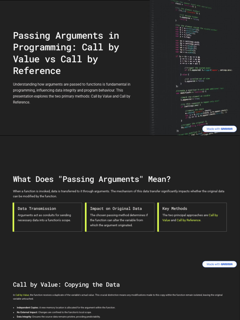 Passing Arguments in Programming Call by Value Vs Call by Reference ...