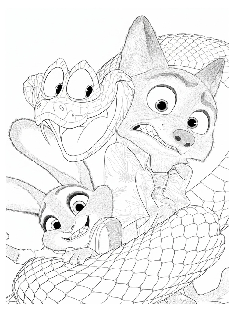 Zootopia Coloring Pages Free PDF Printables | PDF