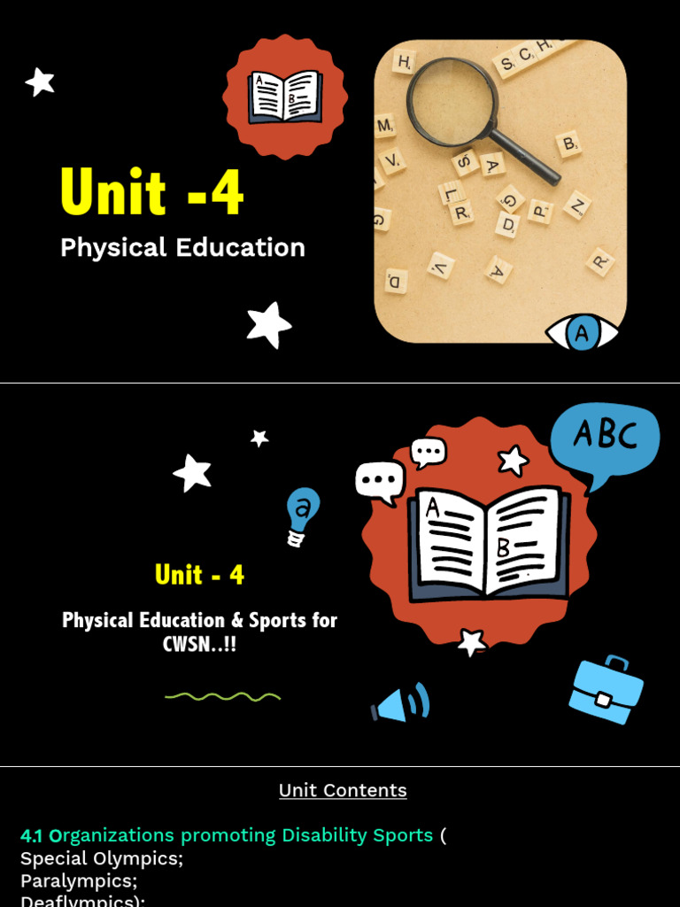 Unit - 4 Physical Education | PDF | Inclusion (Education) | Special ...