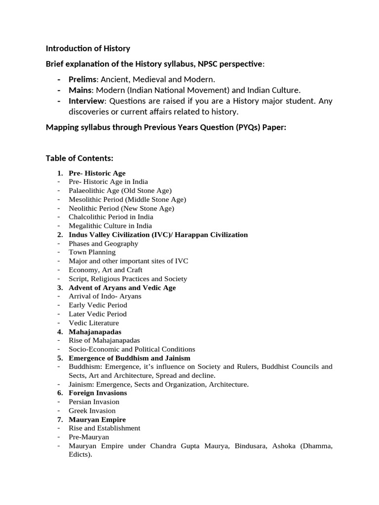 Table of Contents-History | PDF
