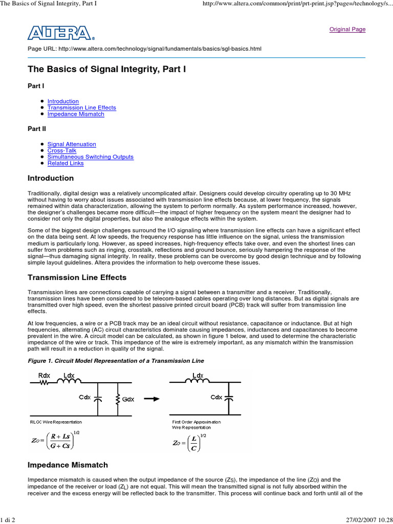 The Basics of Signal Integrity, Part I | PDF | Electrical Impedance ...