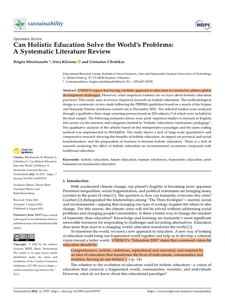Sustainability 14 09737 | PDF | Systematic Review | Qualitative Research