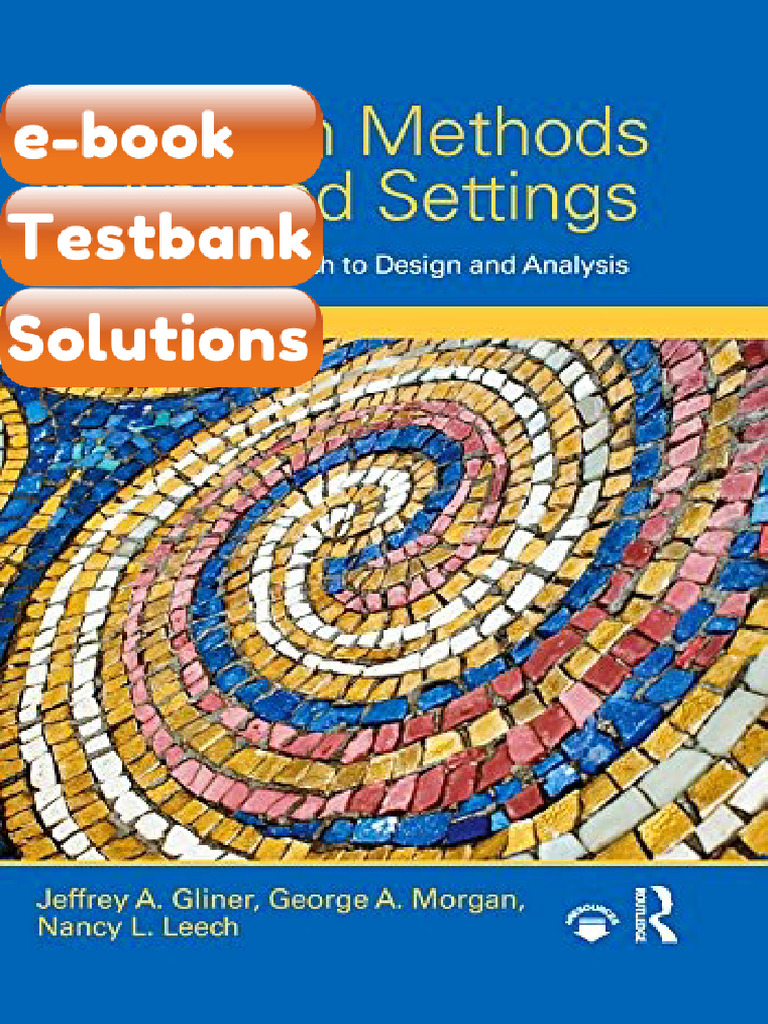 Research Methods in Applied Settings An Integrated Approach To Design ...