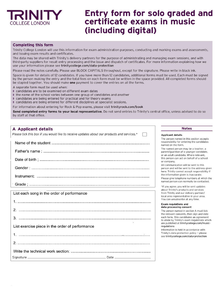 Trinity Grade 3 Guidelines | PDF
