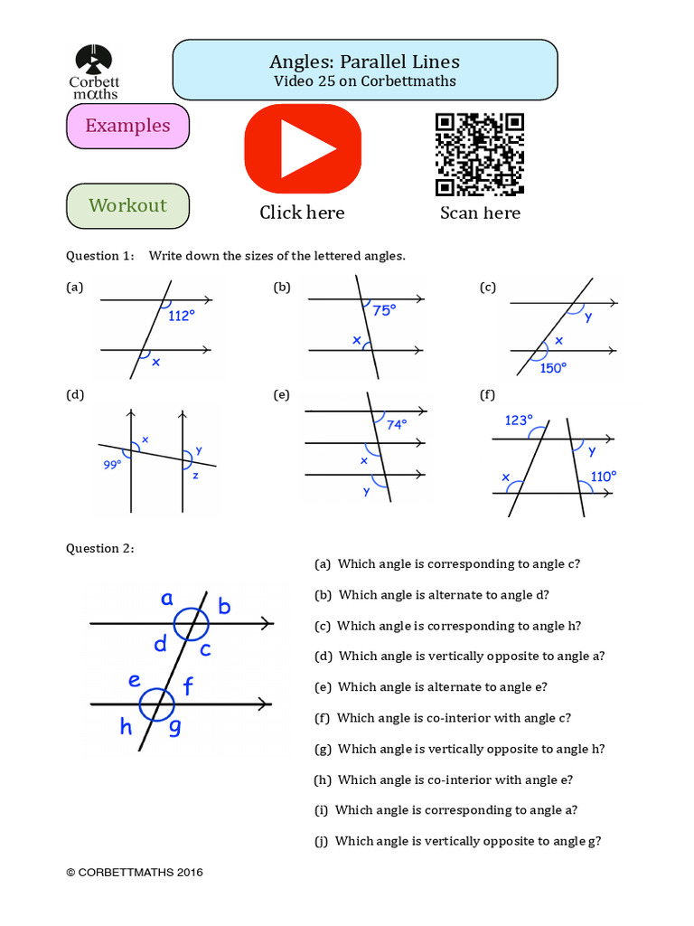 WP Contentuploads201302angles in Parallel Lines Pdf1 PDF | PDF | Angle ...