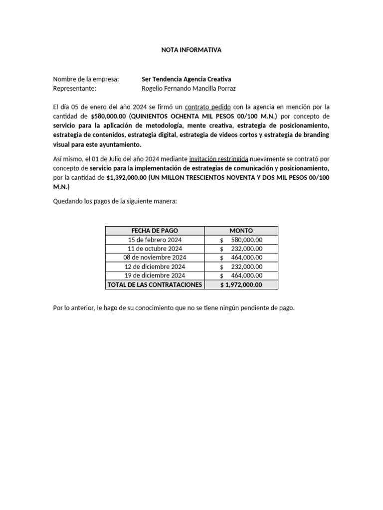 Nota Informativa | PDF