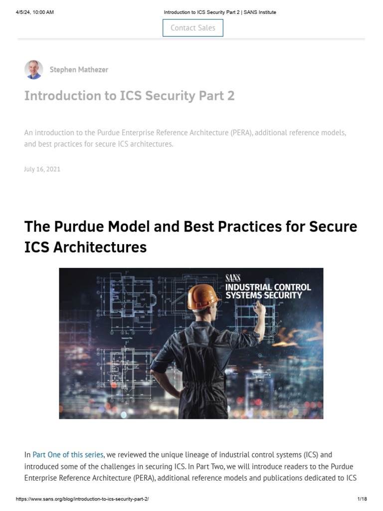 Introduction To ICS Security Part 2 | PDF | Computer Network | Computer ...