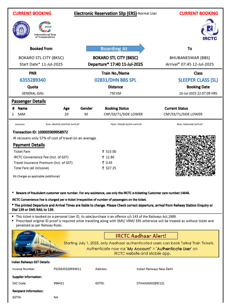 Ticket_6355289340 | PDF | Identity Document | Payments