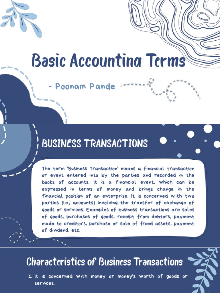 Basic of Accounting Terms | PDF | Debits And Credits | Expense