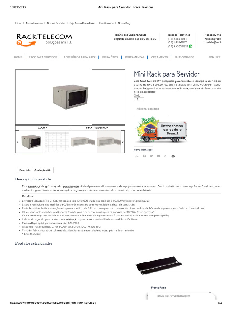 TELECOM - Mini Rack para Servidor TELECOM - Mini Rack para Servidor | PDF