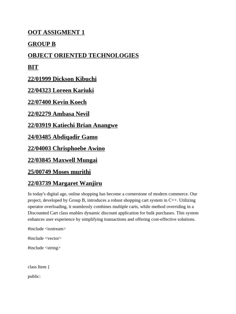 OOT Group B assignment 1[1] | PDF | Computer Science | Software Development
